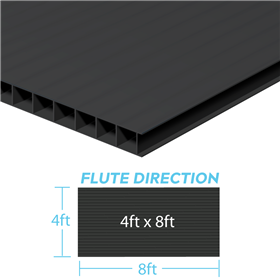 Corrugated Plastic 4ftx8ftx4mm Black