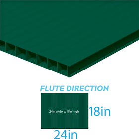 Corrugated Plastic 24inx18inx4mm Green