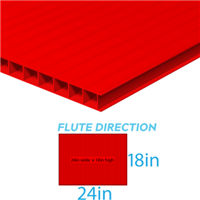 Corrugated Plastic 24inx18inx4mm Red