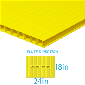 Corrugated Plastic 24inx18inx4mm Yellow