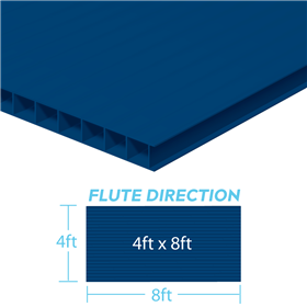 Corrugated Plastic 4ftx8ftx4mm Dk Blue