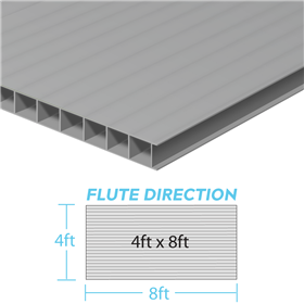 Corrugated Plastic 4ftx8ftx4mm Grey