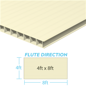 Corrugated Plastic 4ftx8ftx4mm Ivory