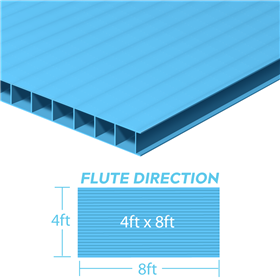 Corrugated Plastic 4ftx8ftx4mm Lt Blue