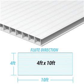 Corrugated Plastic 4ftx10ftx4mm White