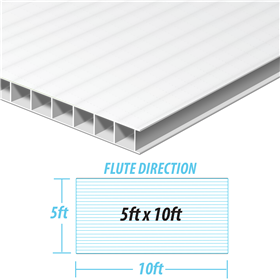 Corrugated Plastic 5ftx10ftx4mm White