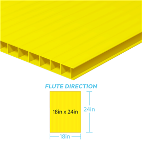 Corrugated Plastic 18inx24inx4mm Yellow