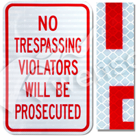 12inx18in NO TRESPASSING VIOLATORS