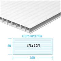 Corrugated Plastic 4ftx10ftx4mm White